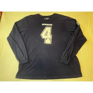 Dallas Cowboys Authentic Dak Prescott #4 Long‎ Sleeve T-Shirt Mens 2XL Football